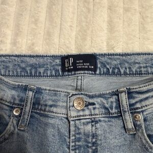 GAP High-Rise Vintage Slim Jeans in Light Blue Denim